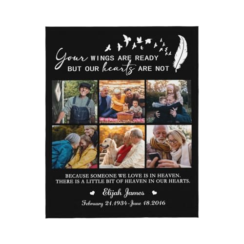 Personalized Memorial Blanket, Photo Blankets Using My Own Photos Sympathy Gifts for Loss of Mother Father Husband Grandma Son - color: Memorial Blanket 26