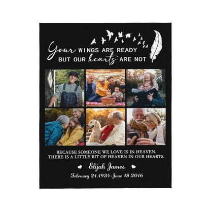 Personalized Memorial Blanket, Photo Blankets Using My Own Photos Sympathy Gifts for Loss of Mother Father Husband Grandma Son - color: Memorial Blanket 26