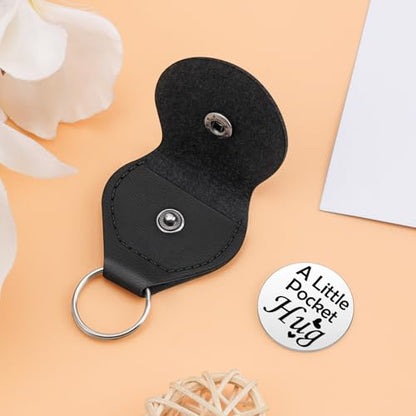Sympathy Gifts for Loss of Loved Pocket Hug Token Keychain Memorial Gift Grieving Keepsake for Mom Dad Grandma Friend Sisters Brothers Remembrance Condolence Funeral Sentimental Coin Holder Keychain