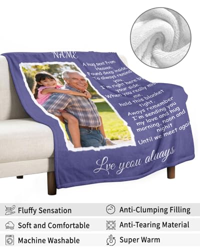 Custom Memorial Blanket with Photos for Loss of Loved One, Thanksgiving Gifts Personalized Sympathy Blanket for Loss of Dad Mom Husband Wife Friend of Loved One Gifts, Ships Next Day Made in USA - color: Style 3