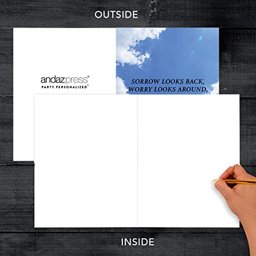 Andaz Press Jumbo Sympathy Card with Envelope, Sorry For Your Loss Card, Faith Looks Up Loss Of Pets, Premium Condolences Card with Big Blank Space to Send to Friends, Family, 8.5" x 11", 1-Pack - color: Faith Looks Up