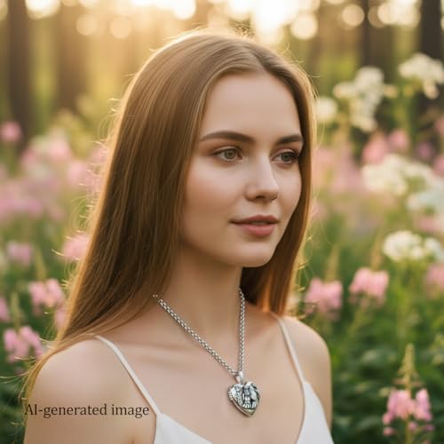 925 Sterling Silver Pictures Locket Necklace for Women Men - color: Black plated 3