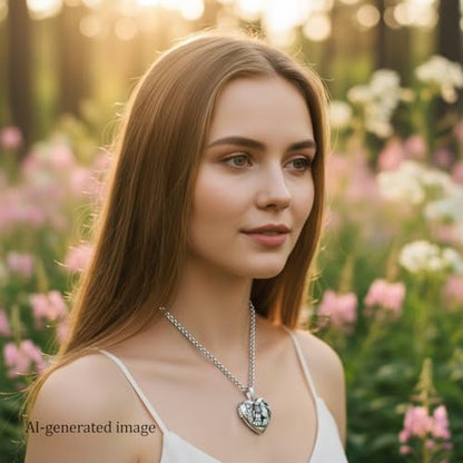 925 Sterling Silver Pictures Locket Necklace for Women Men - color: Black plated 3