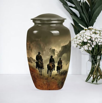Cowboy Cremation Urns for Women - Double Companion Urn for Ashes - size: #1 (Large Size)