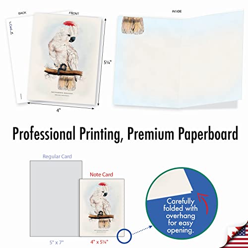 The Best Card Company - 10 Assorted Blank Notecards Bulk Box Set 4 x 5.12 Inch with Envelopes (10 Designs, 1 Each) - Birds of a Feather M6034 - style: Birds of a Feather