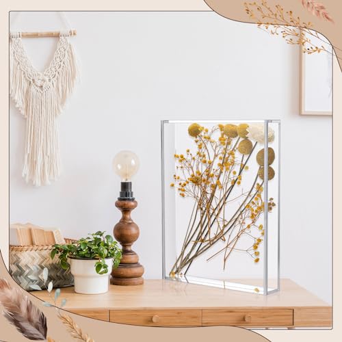 Barydat 2 Pcs 8'' x 10'' Acrylic Shadow Boxes Display Cases, Shadow Box DIY Frame Clear Acrylic Display Cases Wedding Memory Dried Flower Container Picture Photo Frame for Valentine Day Wedding - size: 8 x 10''