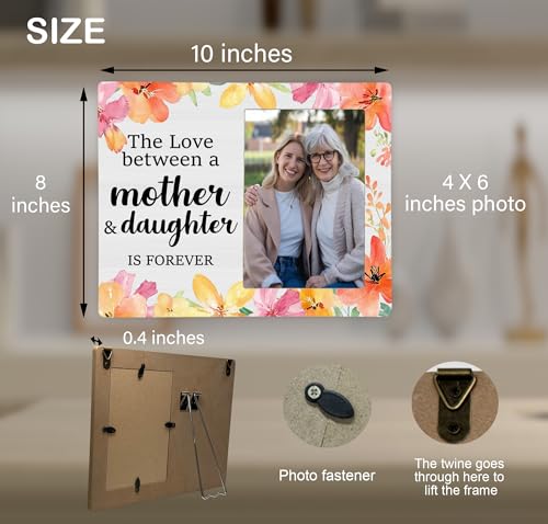 Mother Picture Frame Gifts From Daughter, Mother and Daughter Wooden Photo Frame, 4x6 inch Photo - style: Mother and Daughter