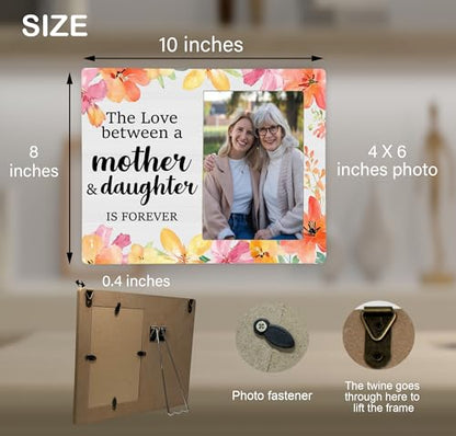 Mother Picture Frame Gifts From Daughter, Mother and Daughter Wooden Photo Frame, 4x6 inch Photo - style: Mother and Daughter