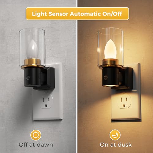 L LOHAS LED Candle Night Light, Flameless Candle Nightlight Plug in - color: Ink