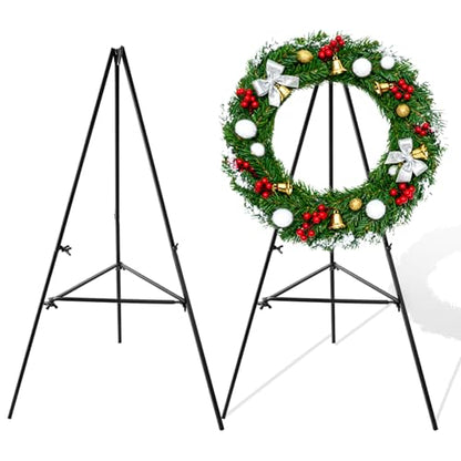 2 Pcs Christmas Metal Wreath Stand Holder,Wreath Holder for Grave - color: 2PCS Black, size: 30 Inch