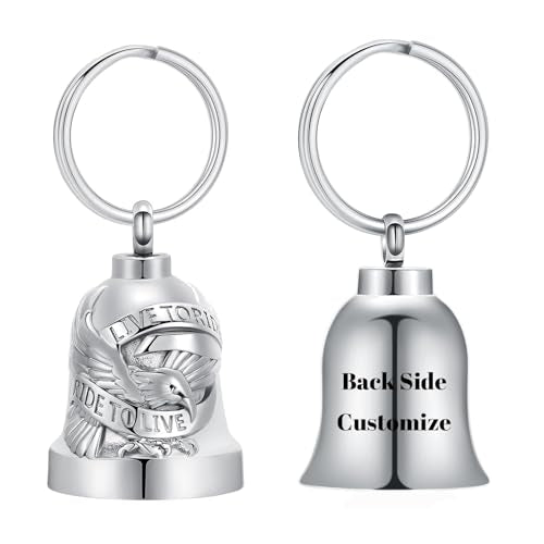 Eagle Love Cremation Keychain Bell Urn Necklaces for Ashes Keepsake Ash Pendant Memorial Urn Keychain Jewelry - color: Customize