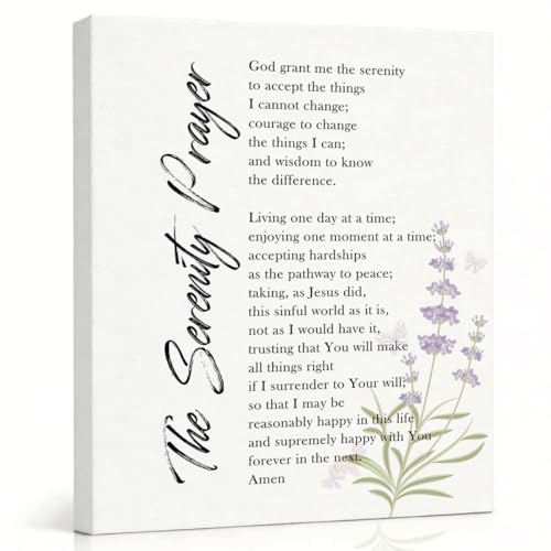 RTVJTERQ Inspirational Quote Canvas Wall Art, Thoughtful Encouragement Gift for Loved Ones, Lavender Serenity Prayer Print, Gallery Wrapped Canvas 8x10 Inches, Bedroom Deco - color: Quote 07