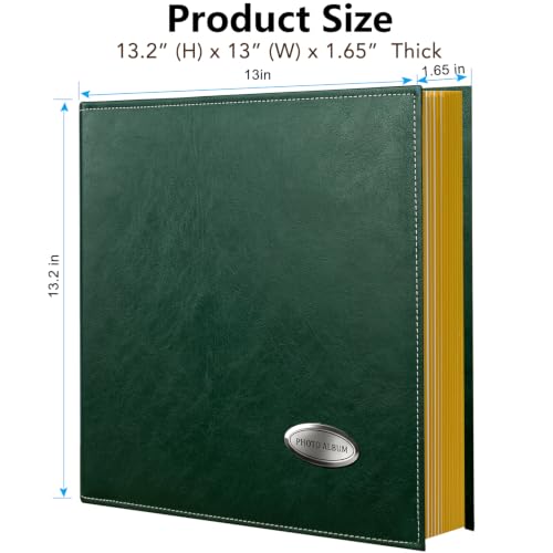 Zoview Self-Adhesive Photo Album, Dust-free, glue free and waterproof Scrapbook Album, Family album, Leather Cover, Hand Made DIY Albums Holds 3x5, 4x6, 5x7, 6x8,8x10 photos - color: Green, size: Large