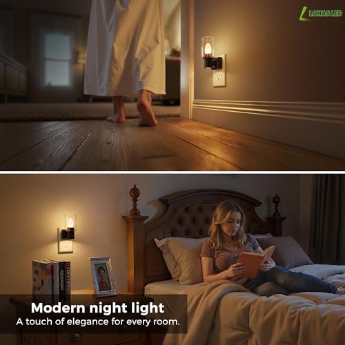 L LOHAS LED Candle Night Light, Flameless Candle Nightlight Plug in - color: Ink