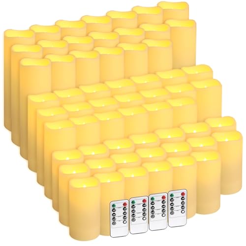 fclayvts 60-Pack LED Flameless Candles with Remote Control - Perfect for Parties, and Special Occasions (Three Sizes) - size: 60-Pack