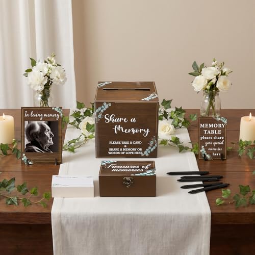 Gilprop 113 Pcs Celebration of Life Share a Memory Cards Set, Greenery - style: Greenery