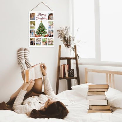 Christmas Photo Board, Collage Photo Hanging Display Picture Board - color: Christmas