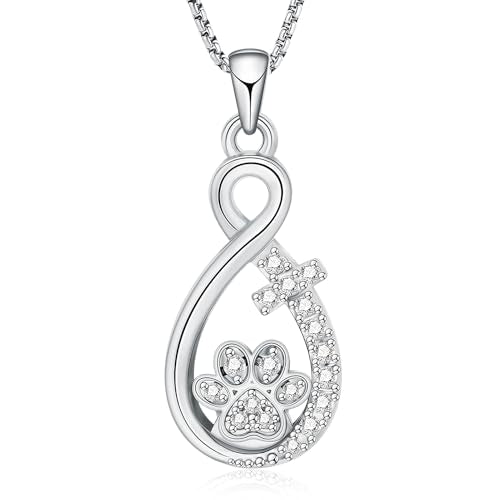 Oinsi Infinity Love Pet Cremation Jewelry for Ashes of Dog/Cat Funeral Keepsake Urn Necklace Pendant Memorial Jewellery - color: D-Sliver