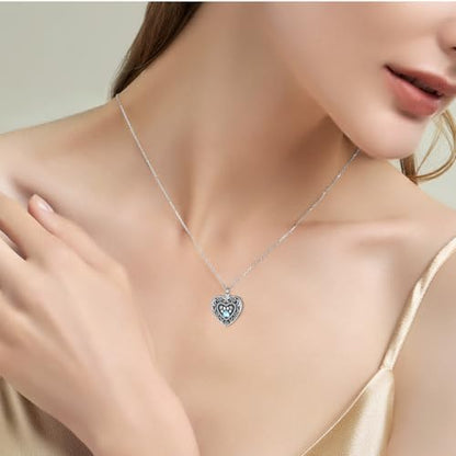 PELOVNY Urn Necklaces for Ashes of Loved Ones 925 Sterling Silver Personalized Heart Locket Urn Necklace Cremation Keepsake Memorial Jewelry Gifts for Women Men - color: Paw Print Locket Urn