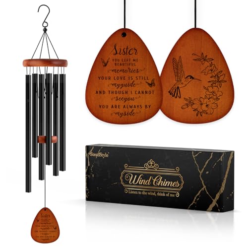 Memorial Gifts for Loss of Sister, Memorial Wind Chimes | In Memory of Loved Sister, Bereavement Gifts, Sympathy Gift for Loss of Sister, Home Decor Outdoor Garden Patio - size: Sister