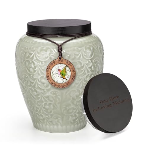 SOITIS Customized Medium Urns for Human Ashes, Ceramic Decorative Urn for Human Ashes Adult Female and Male, Keepsake Urn for Ashes, Funeral Urns Decorative Urns, Medium Size Urns for Human Ashes - color: Custom-medium