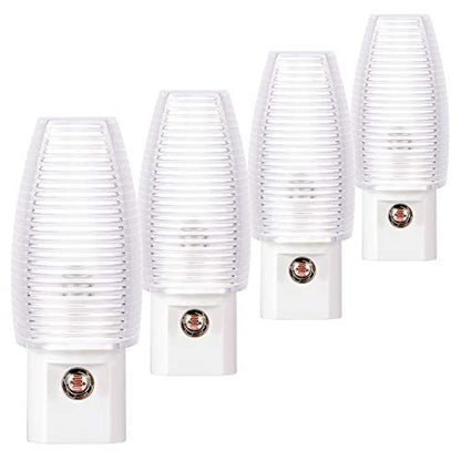 Emotionlite Plug-in Night Light Dusk to Dawn Sensor, Neutral White, 4 Pack | Neutral white sensor night light, great for nursery, bedroom, bathroom, hallway, stairs & kitchen - size: 4 Pack Neutral White