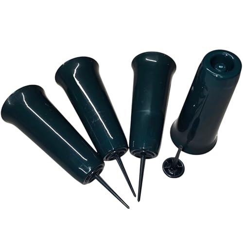 Set of 4 Extra Large Plastic Cones for Cemetery Vase Floral Arrangements with Spike to Insert in Ground