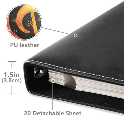 JIPONI Rainbow Gredient Music Note Large Photo Album, DIY Leather Cover Scrapbook Albums for 4x6 5x7 6x8 Pictures, Self Adhesive Memory Book for Wedding, Baby, Family - color: Musical Note