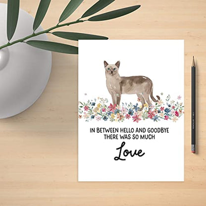 Andaz Press Jumbo Pet Sympathy Card with Envelope, Sorry For Your Loss Card, Tonkinese Cat Loss Of Pets, Cat Grief Bereavement Card with Big Blank Space to Send to Friends, Family, 8.5" x 11", 1-Pack - color: Tonkinese Cat