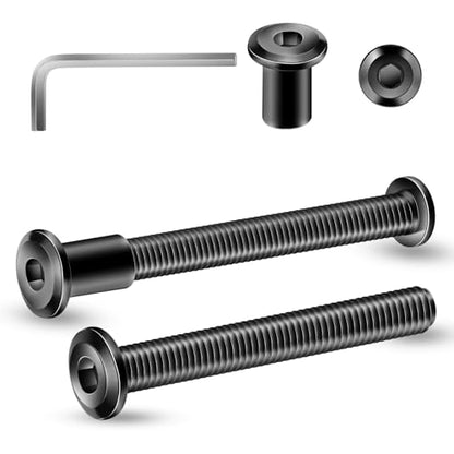1/4-20 x 2-1/2" 20Pcs Flat Head Hex Socket Cap Screws Bolts Barrel Nuts Kit, 304 Stainless Steel 18-8, Full Thread, Black Oxide by SG TZH (with Hex Spanner) - color: Black, size: 1/4-20 x 2-1/2"