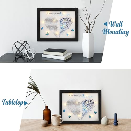 Memorial Gifts LED Shadow Box Sympathy Gift Condolences Grief Angel Wings - size: Angel Wings