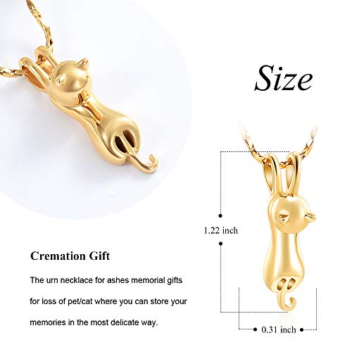 Imrsanl Pet Cremation Jewelry for Ashes Cat Urn Necklace - color: Gold