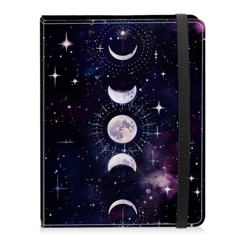 Photo Album 4x6 Photos - 60 Photos Capacity PU Leather Cover Photo Album with Strong Elastic Band, Portable Picture Album for Family Wedding Wedding Anniversary, Moon Sun Stars - color: Moon Sun Stars