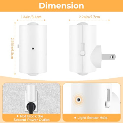 Night Lights Plug into Wall, LED Night Light Plug in,Daylight 5000K, 4 Pack | Modern,Dusk to Dawn Sensor, Adjustable 0-200LM Brightness, Dimmable, for Hallway Bedroom Stairway Kitchen