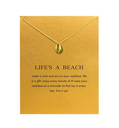 Baydurcan Friendship Anchor Butterfly Good Luck Elephant Necklace for Women - style: Shell