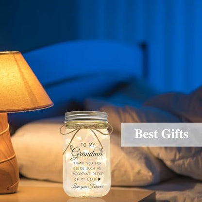Gifts for Grandma, Grandma Birthday Gifts, Mason Jar Night Lights | Mothers Day Christmas Thanksgiving Gifts for Grandma, Nana, Grammy - color: Grandma123