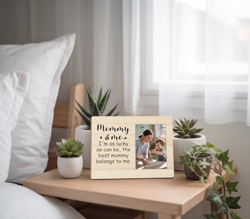 New Mom and First Time Mom Gifts,Mommy and Me Rustic Keepsake Picture Frame 4x6 - color: Mom