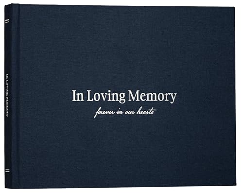 Kunitsa Co. Funeral Guest Book for Memorial Service – in Loving Memory (Navy Gray - Structured) - color: Navy Gray - Structured