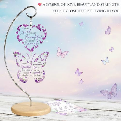 Mother Daughter Ornament - Christmas Birthday Valentines Gift from Mom Dad - color: 19 - Daughter Butterfly