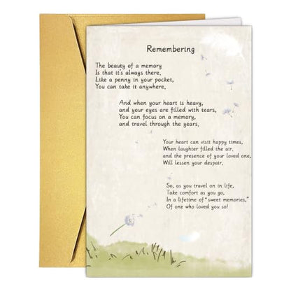 Sympathy Card, Heartfelt Grief, Bereavement, Loss of Someone, Condolence, Remembering, Thinking of You Card for Family Friend Coworker Him Her. - color: #3