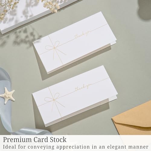 Ribbon-Style Money Cards with Envelopes Set, 20 Cards with Gold Foil Design