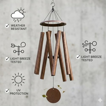 HOHIYA 50" Extra Large Outdoor Wind Chimes Deep Tone Aluminum - size: 50inch Copper Vein