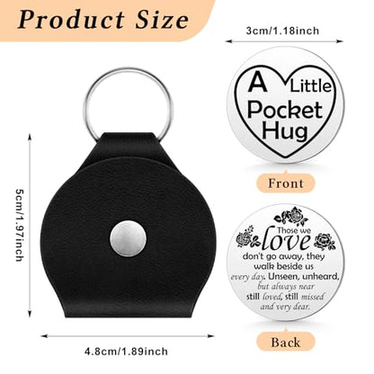Pocket Hug Token Sympathy Keepsake Memorial Gift Bereavement Coin Holder Keychain Grief Think of You Miscarriage Get Well Gift for Women Friend Sympathy Keychain for Loss of Mother Dad Brother Husband