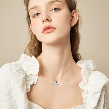 Ladytree 925 Sterling Silver Cremation Urn Necklace for Ashes - style: Circle-Dad
