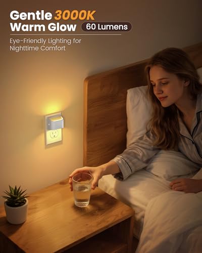 NIORSUN Night Lights Plug Into Wall, 10 Pack, 3000K, Auto On/Off, White - color: White, size: 10 Pack
