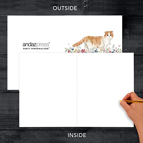 Andaz Press Jumbo Pet Sympathy Card with Envelope, Sorry For Your Loss, Scottish Fold Cat, Loss Of Pets, Cat Grief Bereavement Card with Big Blank Space to Send to Friends, Family, 8.5" x 11", 1-Pack - color: Scottish Fold Cat
