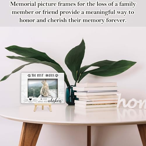 Memorial Gifts for Loss of Cat, Pet Memorial Gifts Wooden Photo Frame with Easel, 4x6 Cat Loss Sympathy Frame for Tabletop Display Photo Insert - G01 - style: Loss of Cat