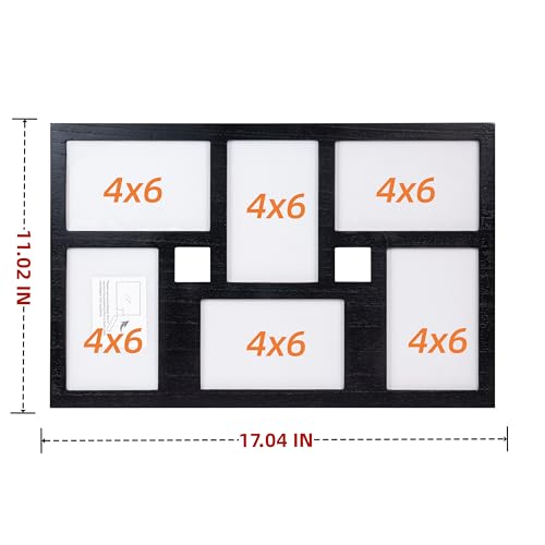 4x6 Collage Picture Frame Family Photos Display - 6 Openings Black - color: Black, size: 6 Opening