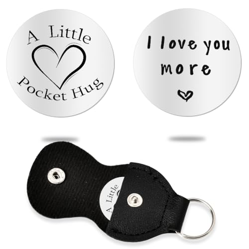 Sisadodo Pocket Hug Token Long Distance Relationship Keepsake Gifts for Son Daughter Birthday Christmas Gifts for Women Men - color: I Love You More