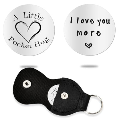 Sisadodo Pocket Hug Token Long Distance Relationship Keepsake Gifts for Son Daughter Birthday Christmas Gifts for Women Men - color: I Love You More